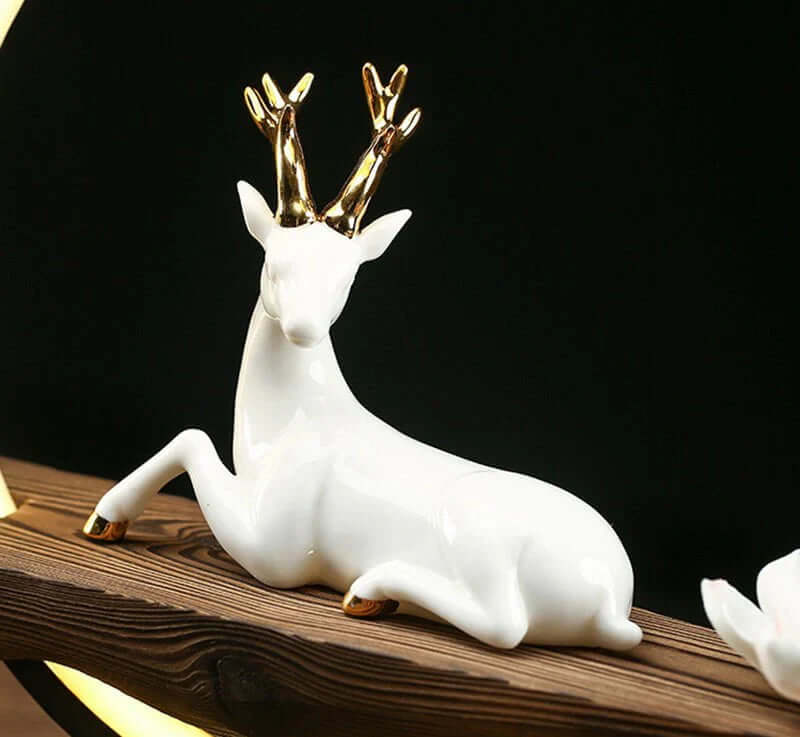 Weiße Hirsch Keramik Räucherlampe mit LED