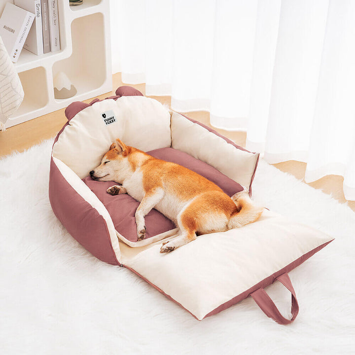 Panier de voiture sécurisé pour chien avec coussin de protection