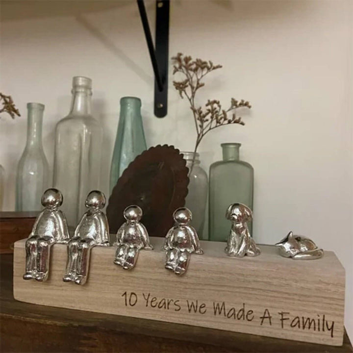 Familienskulptur Einheit Silber