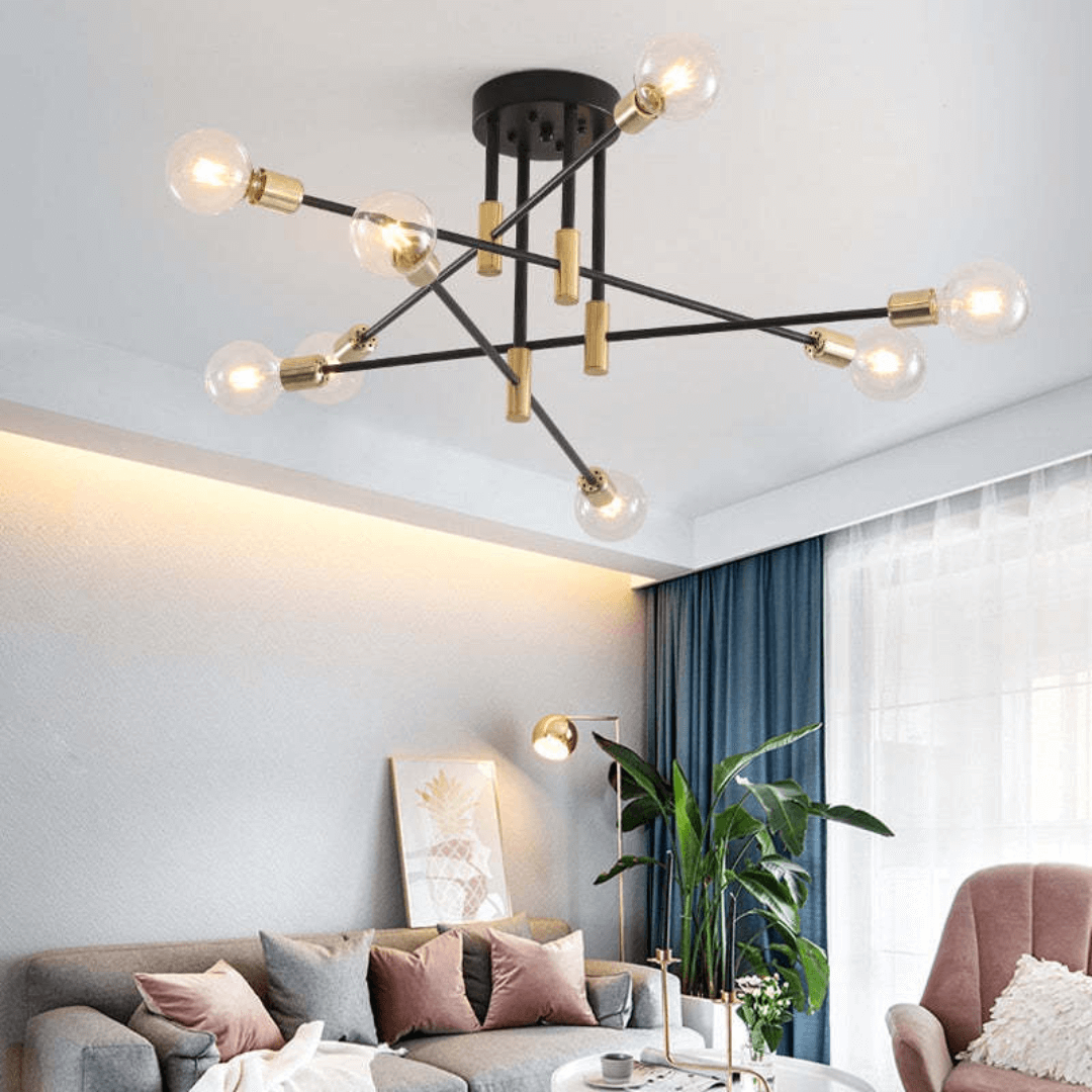 Elegante LED-Deckenleuchte Schwarz-Gold