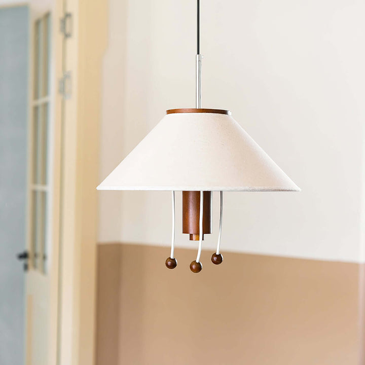 Design Hängeleuchte Oktopus, Walnuss & Weiß
