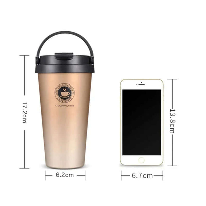 Isolierter Edelstahl-Reisebecher 500ml - Thermobecher