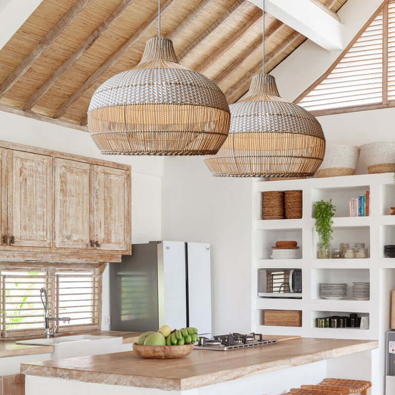 Handgewebte Rattan Pendelleuchte