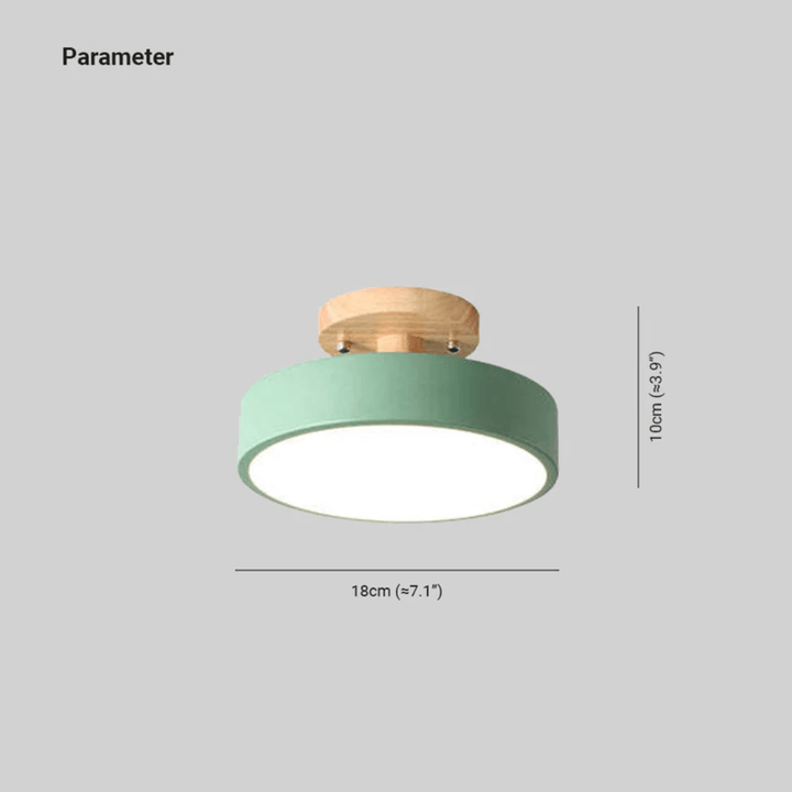 Moderne Runde LED Deckenleuchte Holz Acryl
