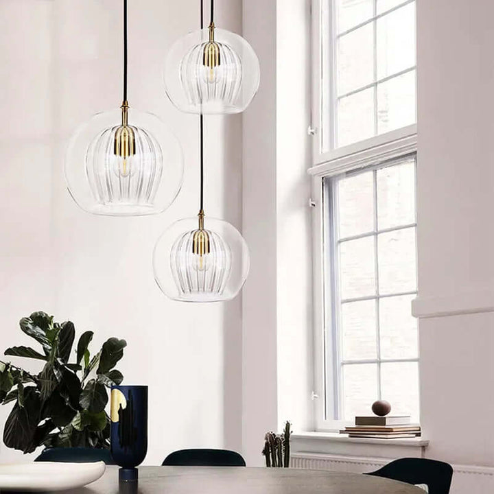 Moderne Hängeleuchte, Aluminium & Glas, LumaLite