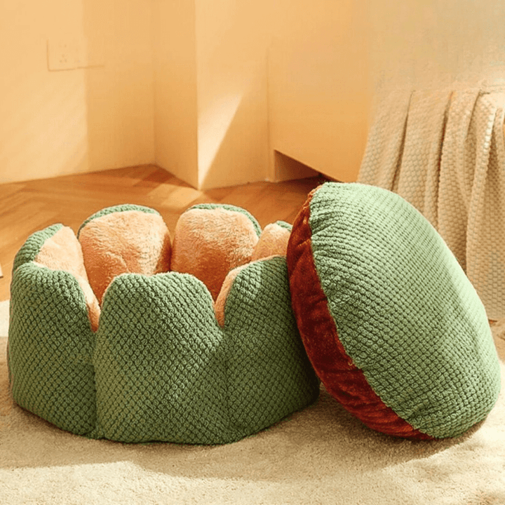 Lit douillet pour animaux de compagnie en forme de fleur pour chats et chiens