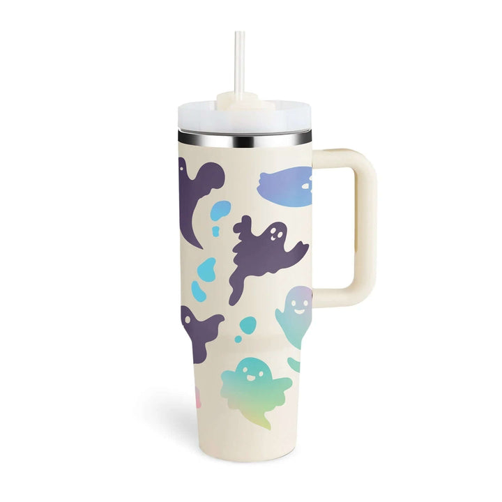 Isolierbecher mit Griff & Strohhalm - Kaffeebecher & Wasserflasche
