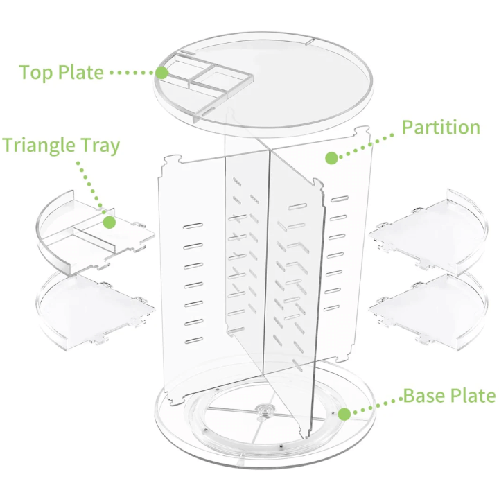 360° Drehbarer Kosmetikorganizer - Make-up Aufbewahrung