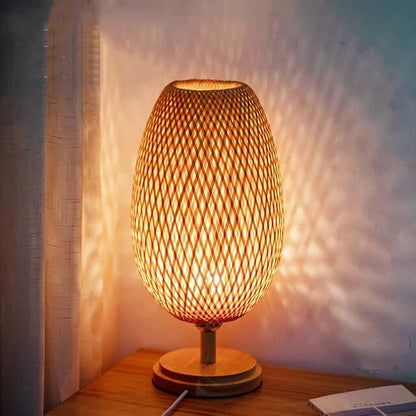 Lampe de table vintage en bambou