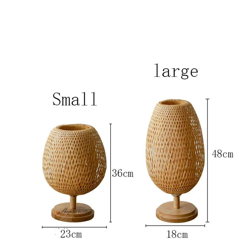 Lampe de table vintage en bambou