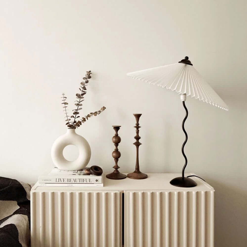 Designer Tischlampe Metall Modern Wellenförmig