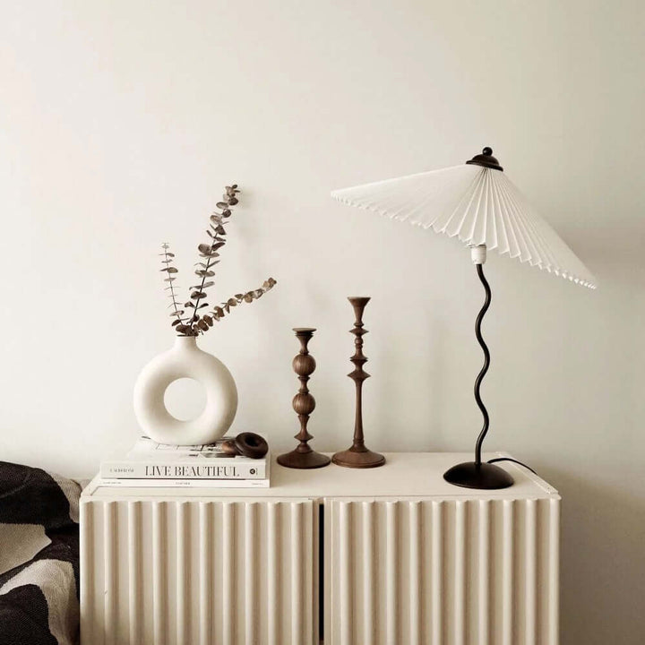 Designer Tischlampe Metall Modern Wellenförmig