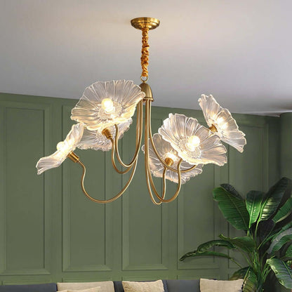 Moderner Glas-Kronleuchter Lotusblüten-Design