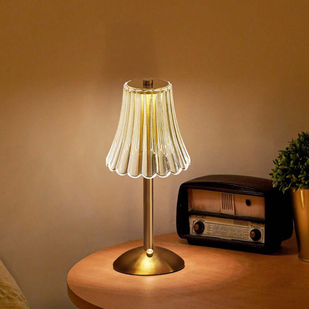 Lampe de table LED rétro rechargeable par USB à intensité variable