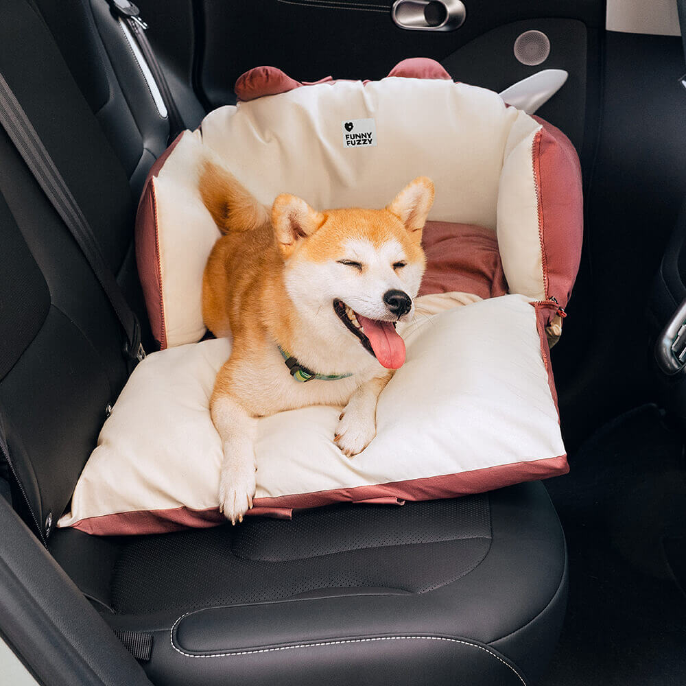 Panier de voiture sécurisé pour chien avec coussin de protection