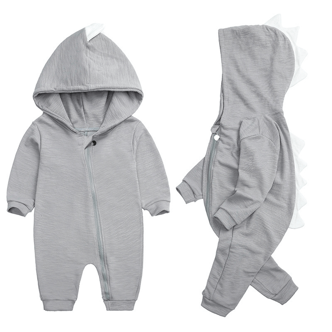Baby Strampler mit Dino-Kapuze - Kuschelig &amp; Niedlich
