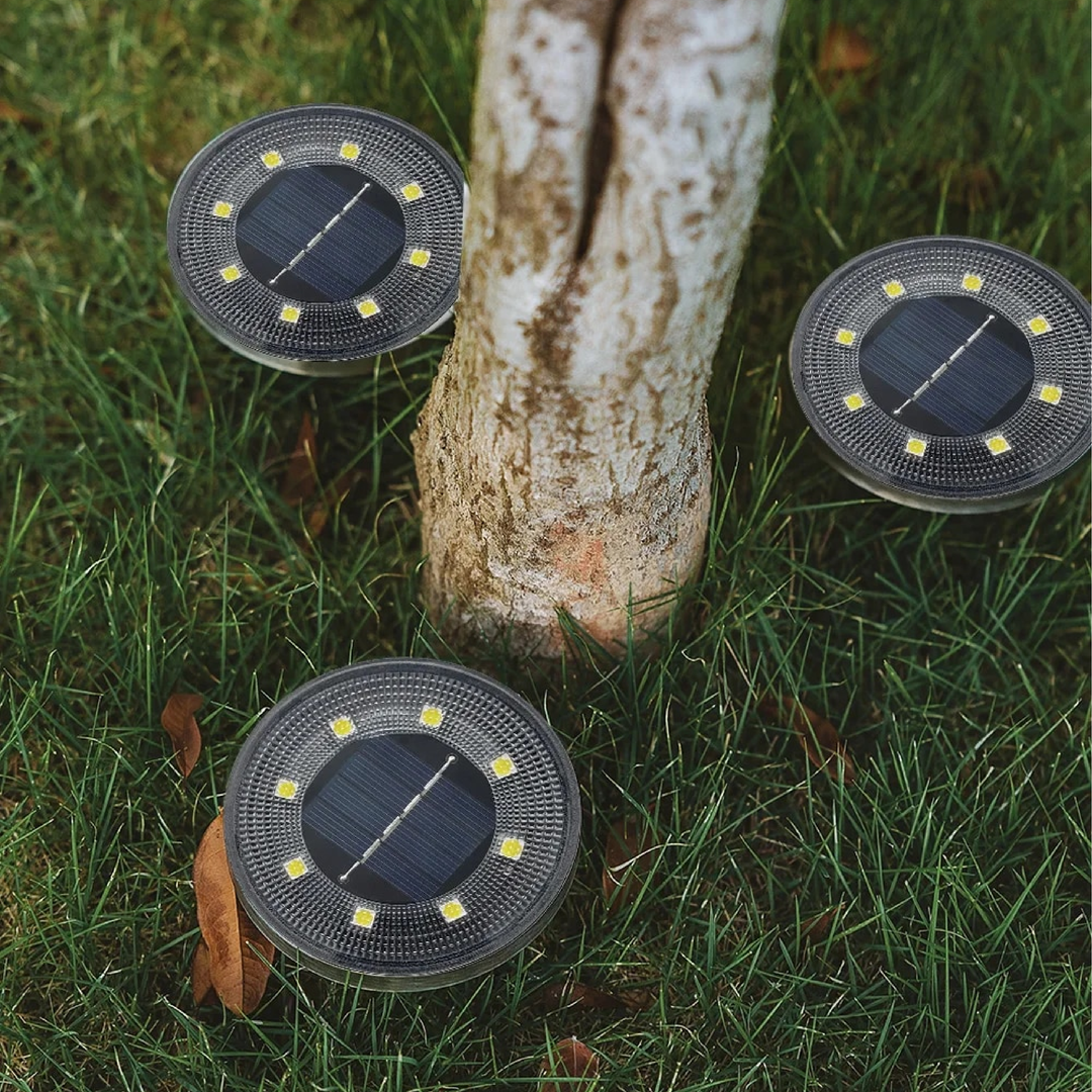 Solar Bodenleuchten Garten, 4er Set, Wasserdicht
