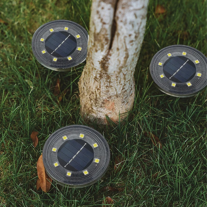 Solar Bodenleuchten Garten, 4er Set, Wasserdicht