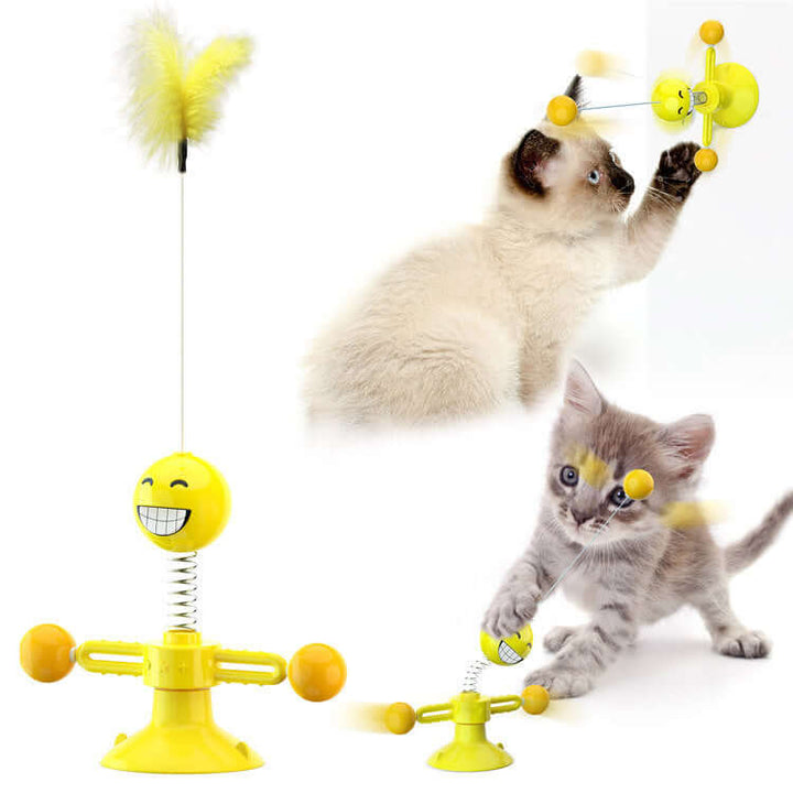 Jouet pour chat avec griffoir et moulin à vent - Interactif