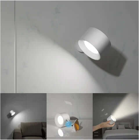Kabellose LED Wandleuchte mit 360° Rotation