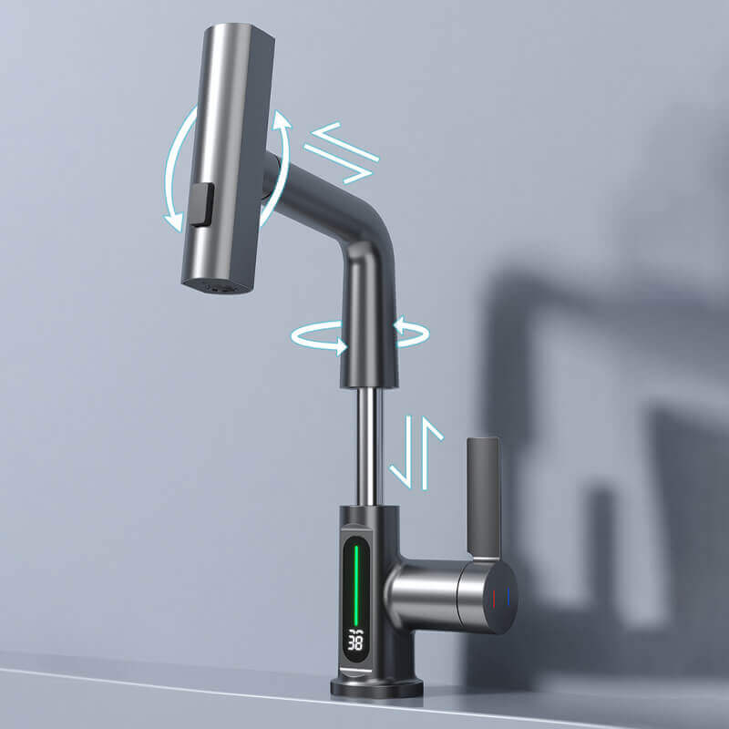 Flexibler Küchenarmatur mit LED, 360° drehbar