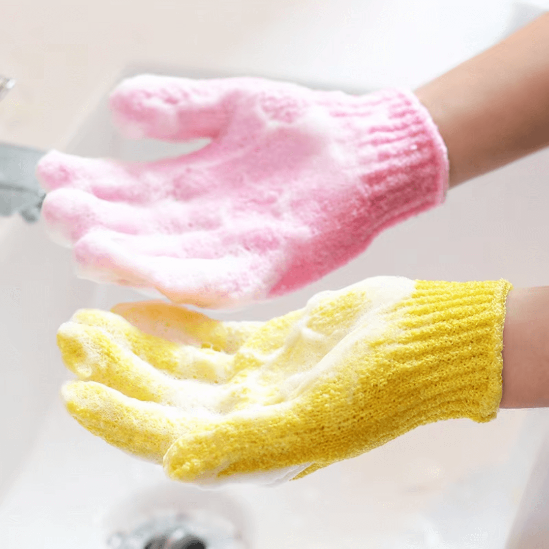 Exfoliierende Badehandschuhe für Dusche & Peeling