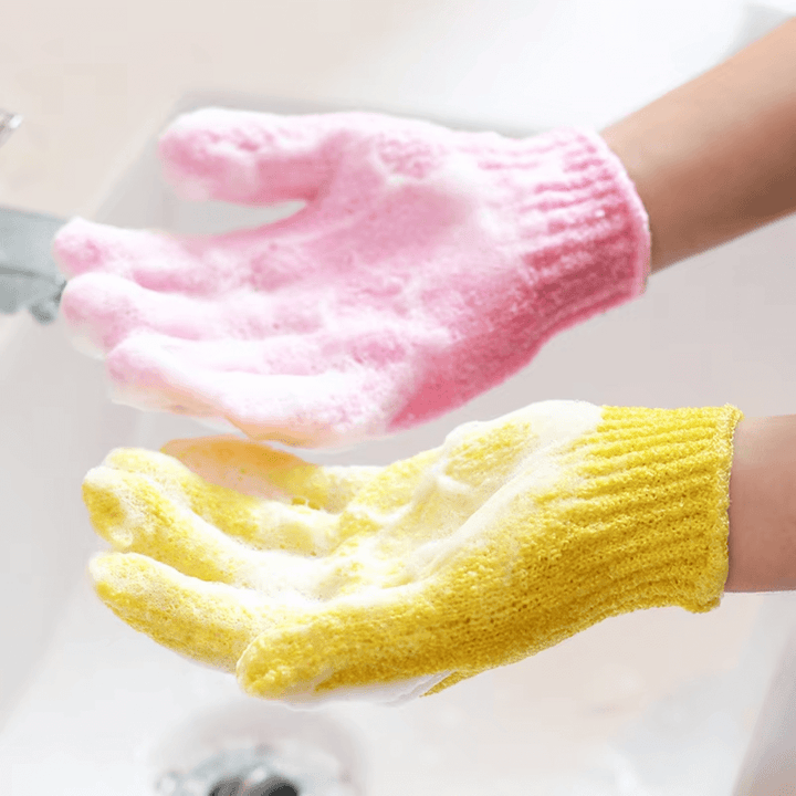 Exfoliierende Badehandschuhe für Dusche & Peeling