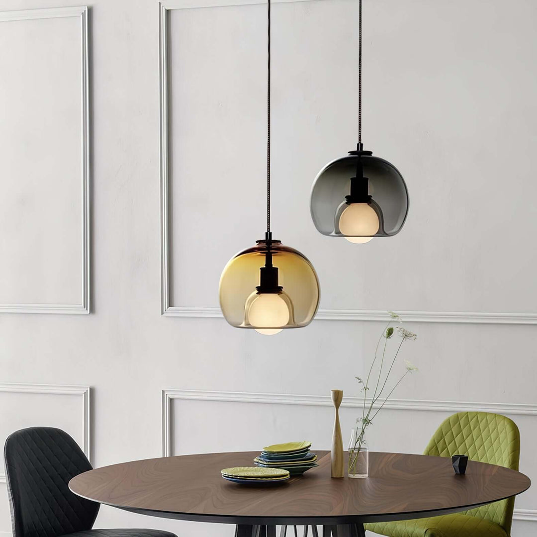 Moderne Pendelleuchte - Metall & Glas