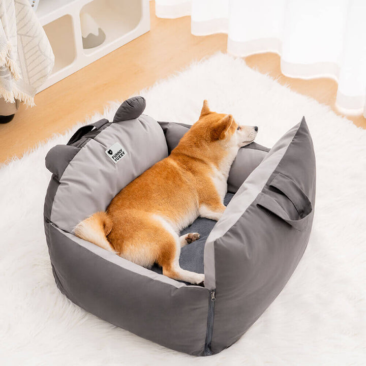 Panier de voiture sécurisé pour chien avec coussin de protection