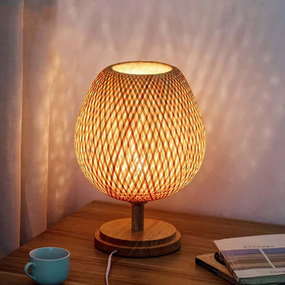 Lampe de table vintage en bambou