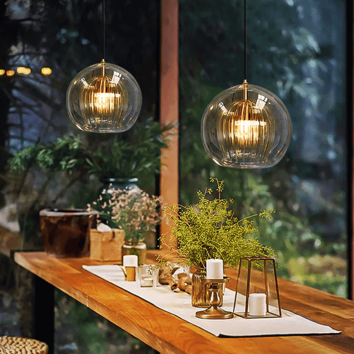 Moderne LED Pendelleuchte Glaskugel - Höhenverstellbar