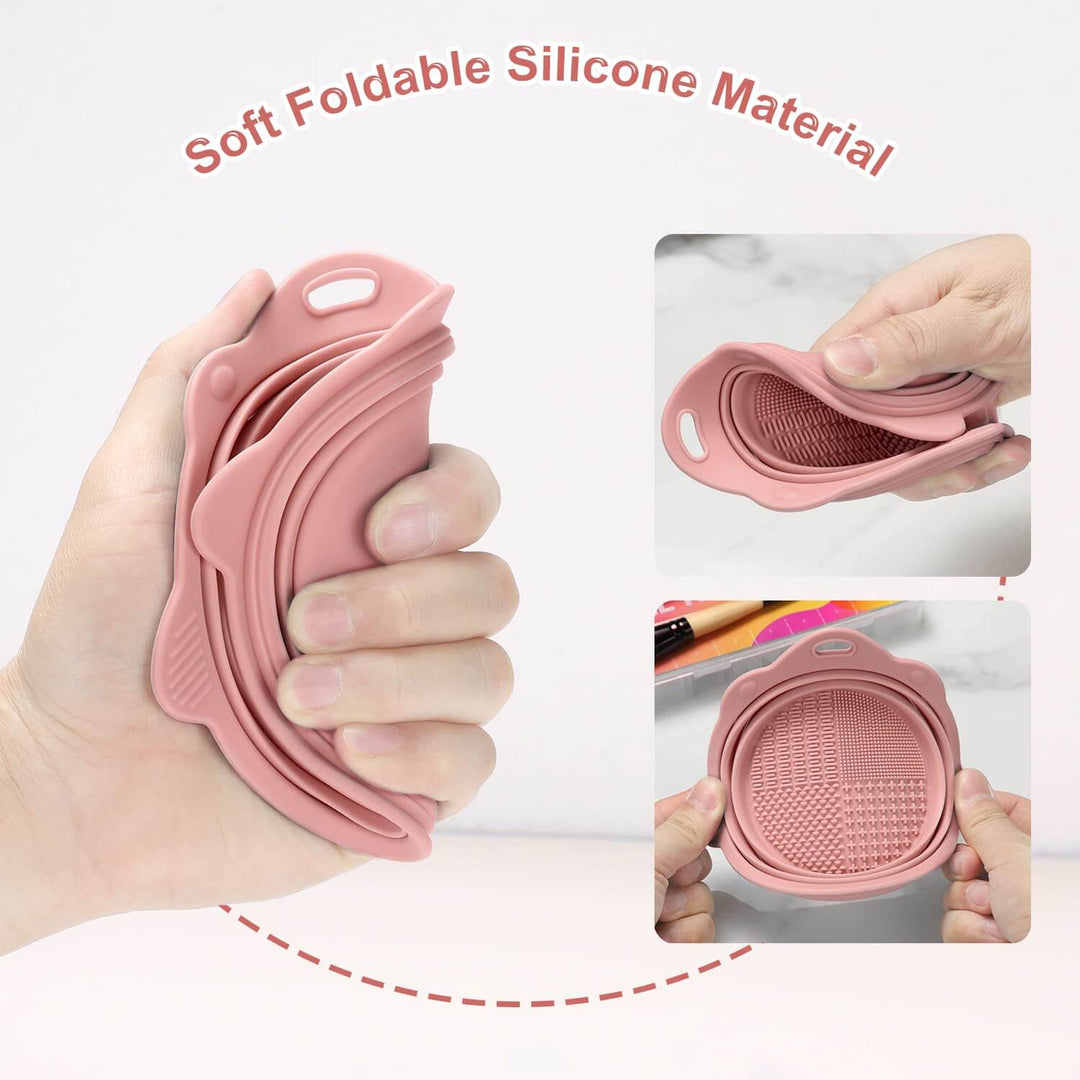 Faltbare Silikon Make-up Pinselreinigungs-Schüssel