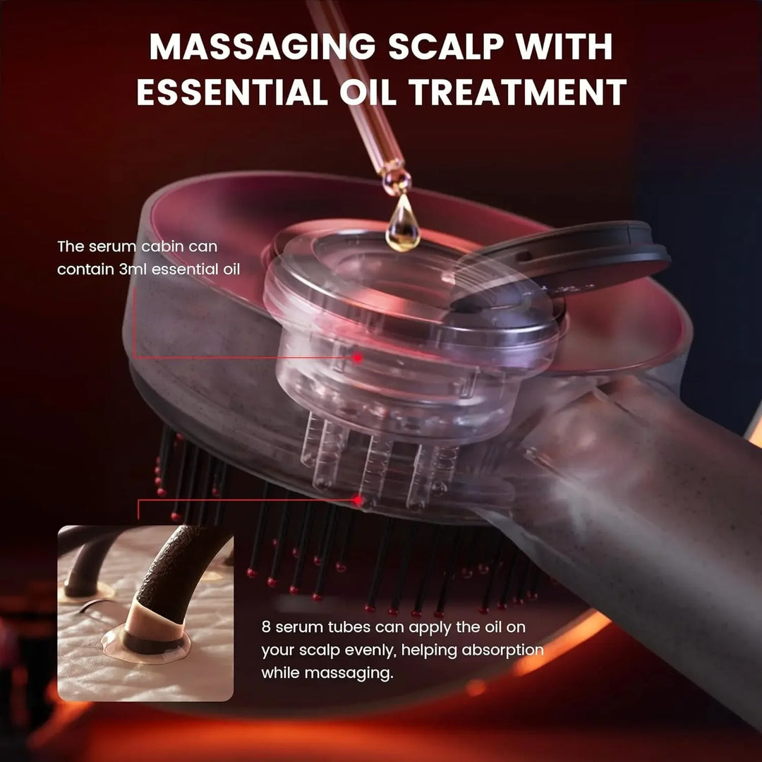 Kopfhautmassagebürste mit LED-Lichttherapie - Entspannung & Haarwachstum