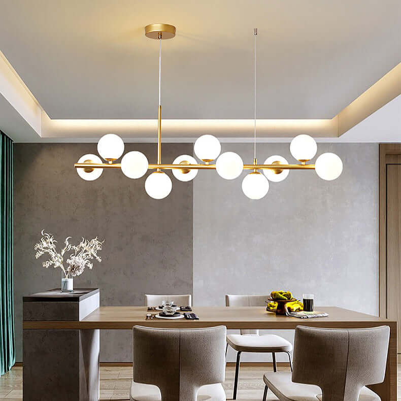 Suspension de table à manger luxueuse en verre