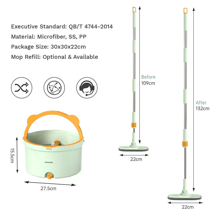 Rotierender Wischmopp mit Eimer - SpinMop