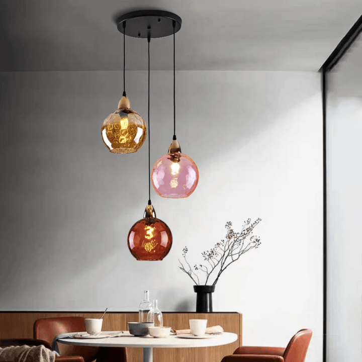 Moderne 3er Cluster Pendelleuchte Glas