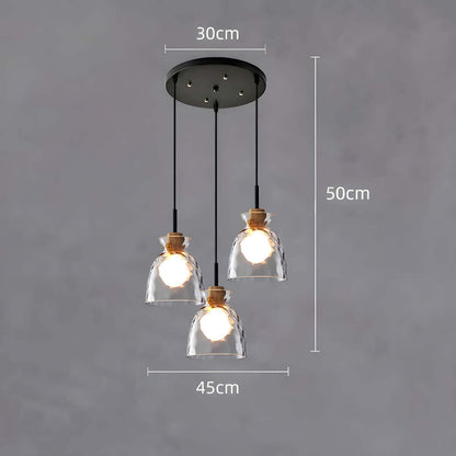 Moderner Glas-Kronleuchter, 1/3 Köpfe