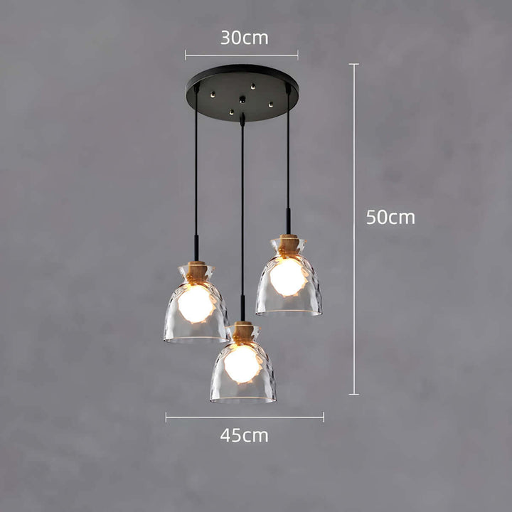 Moderner Glas-Kronleuchter, 1/3 Köpfe