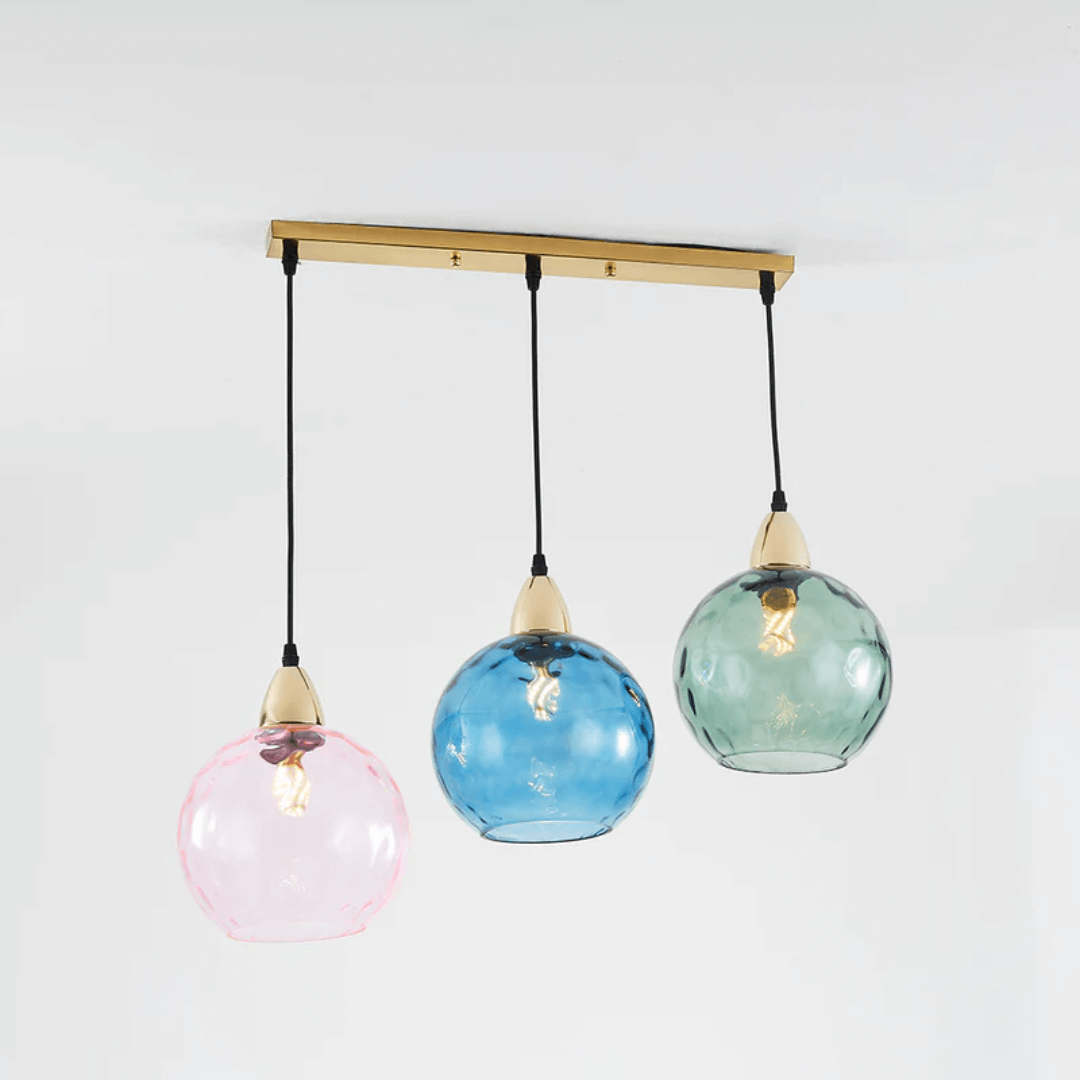 Moderne 3er Cluster Pendelleuchte Glas