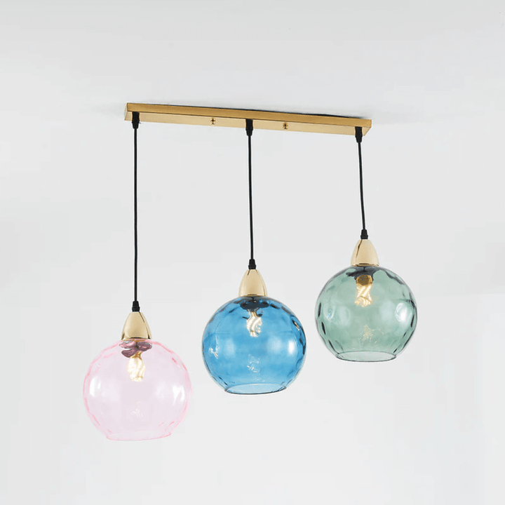 Moderne 3er Cluster Pendelleuchte Glas