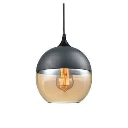 Élégante suspension en verre et bois