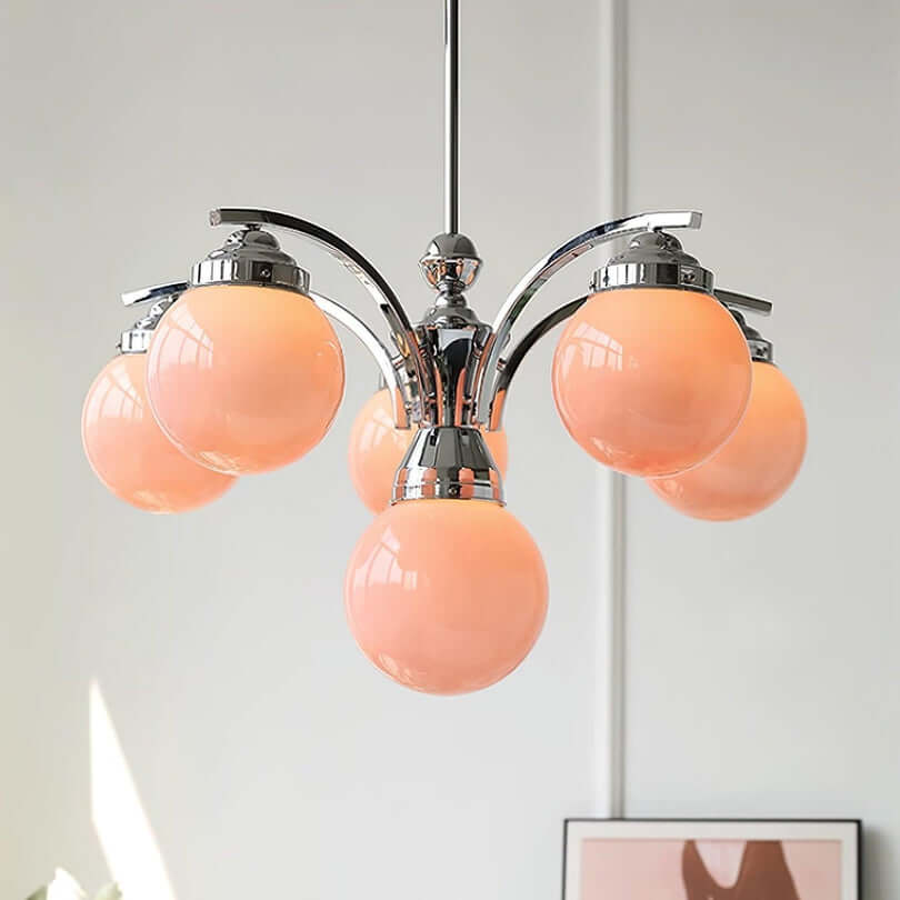Runder Retro-Kronleuchter aus Glas