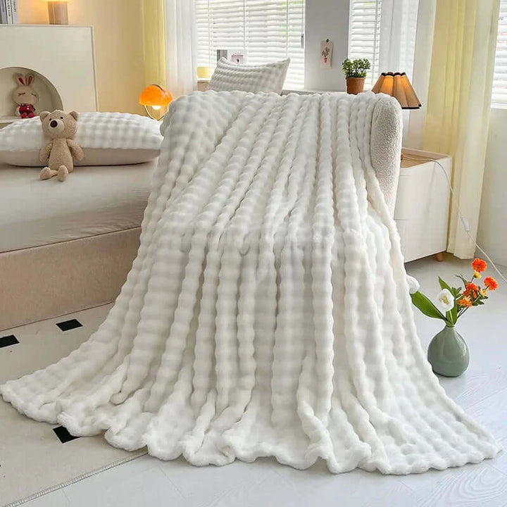 Luxus Fleece Decke Blasentextur - Kuschelweich