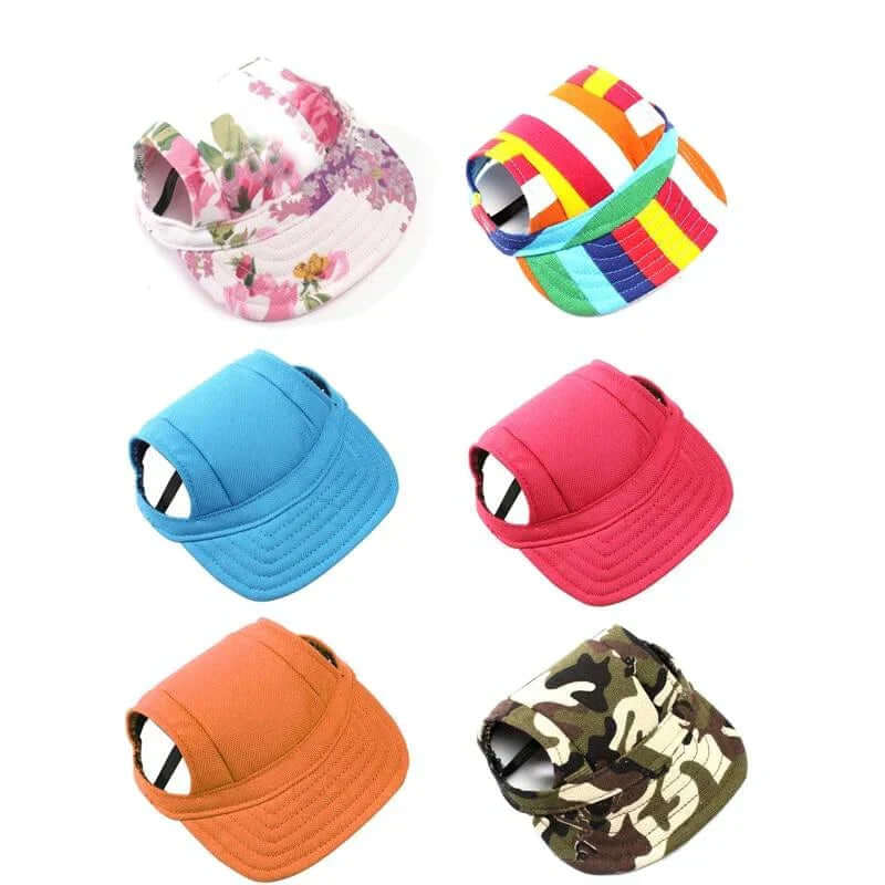 Casquette pour chien avec trous pour les oreilles et mentonnière