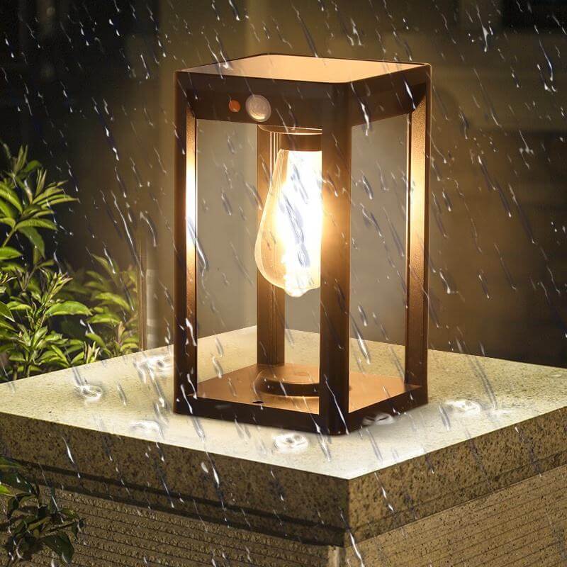Solar-Säulenlampe mit Bewegungsmelder