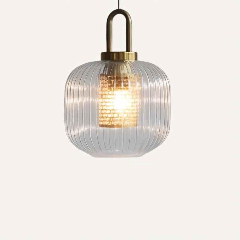 Moderne Pendelleuchte mit Gestreiftem Glasdesign