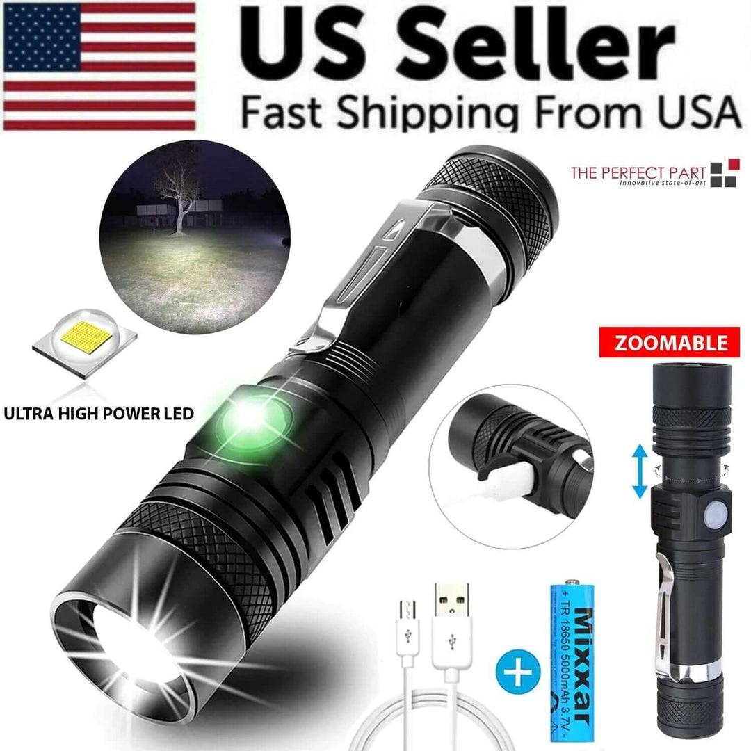 Lampe torche tactique LED 90 000 lm avec zoom 