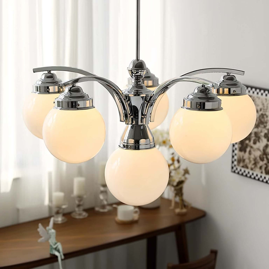 Runder Retro-Kronleuchter aus Glas