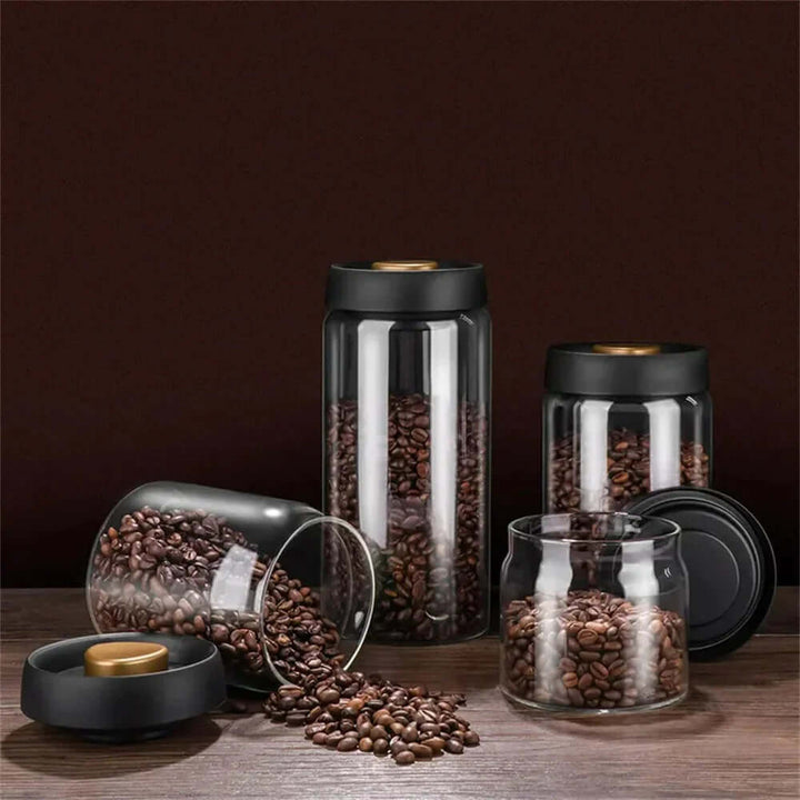 Glas-Kaffeebohnenbehälter mit Aromaschutz