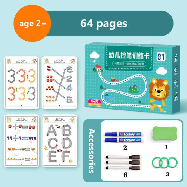 Lern-Schreibbuch für Kinder - Buchstaben - Zahlen & Formen